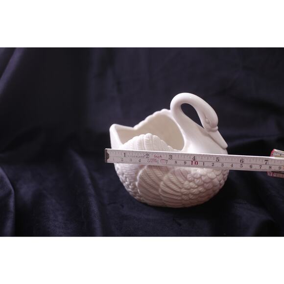 White Swan, Small Planter, Indoor Garden, Bird Figure, Decor, ~ 250729-WH 1338 - Picture 4 of 4